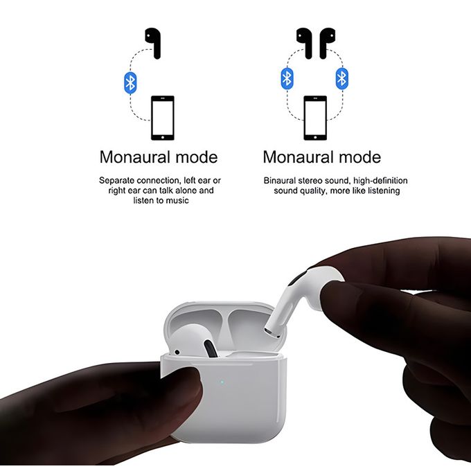 RichRipple Pro6 Bluetooth Headsets Wireless Pods Pro Earpods Earphones - Black