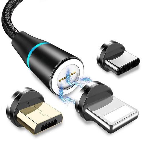 3in1 Magnetic Charging Fast Charger Cable For Smartphone Micro USB/Type C/Phone