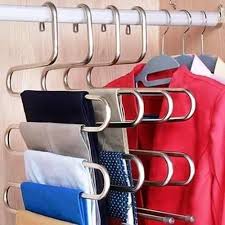 Space Saving - Non Slip Stainless Steel Multifunctional Pants Rack, Clothes Closet Storage Organizer for Pants Jeans Trousers Scarf Hanger