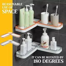 CLEARANCE SALE‼️ Bathroom Caddy❤️‍🔥punch free 🍊 orange 🌞180⁰ Rotatable🥰Adhesive Shower Caddy 🥳 helps keep your bathroom,sink area,kitchen and your house in general clean and neat
