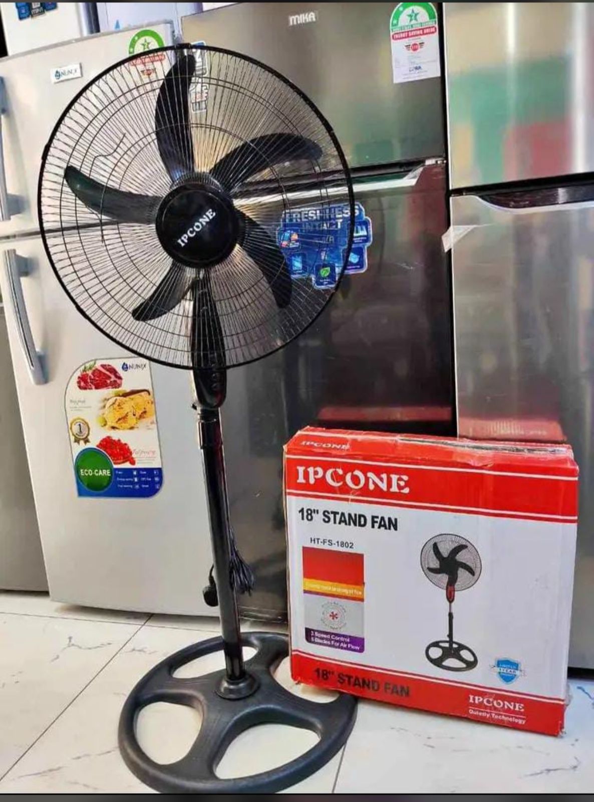 IPCONE 18 Inch Stand Fan -5 Blades 3 Speed Powerful motor Fan Electric Floor Fan Cooling Fan Cooler Floor Fan