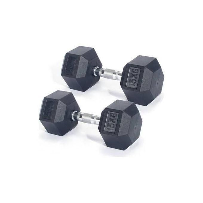 15KG Single Hand (1pc) Hexagonal Dumbell for Strength Training/Weight Training Workouts