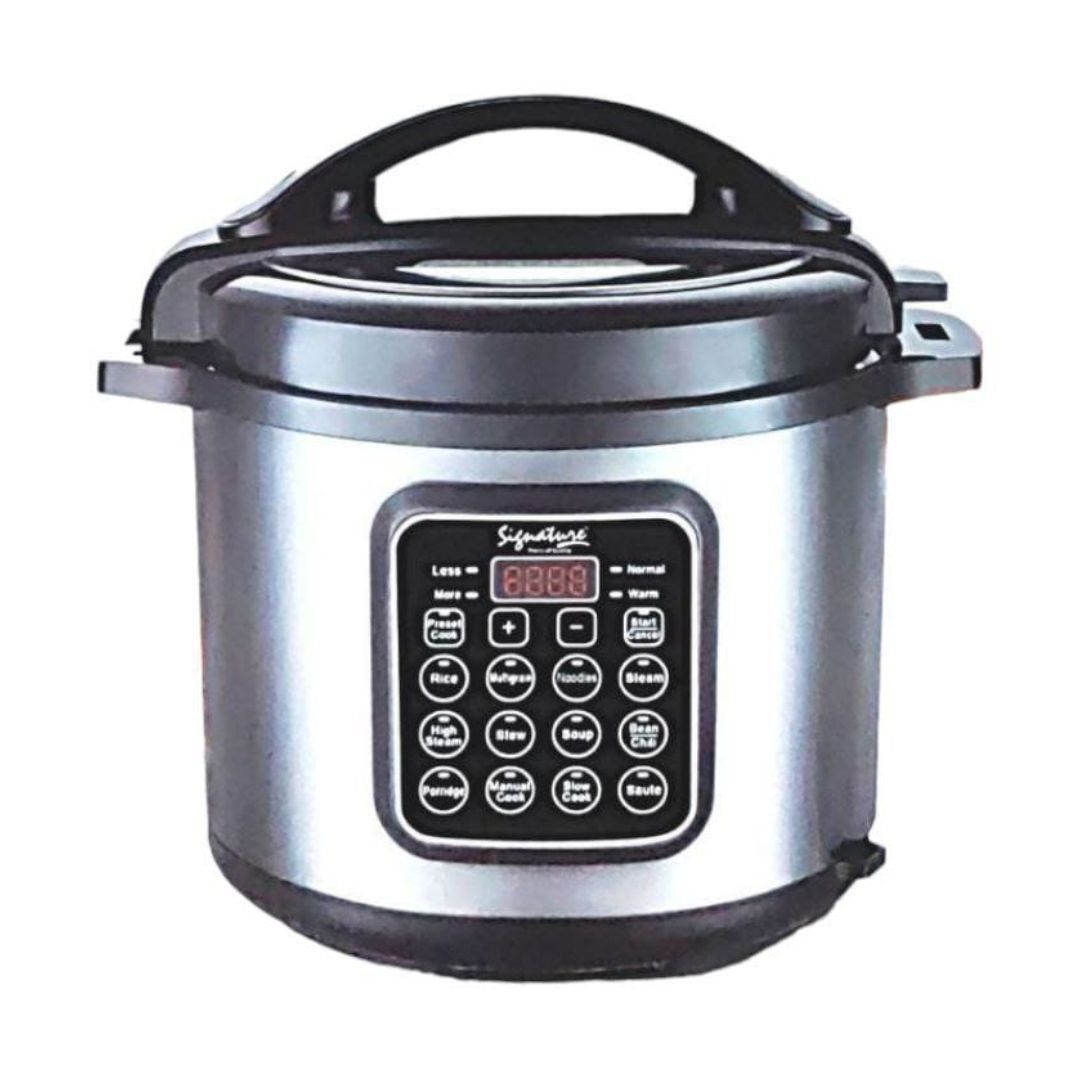 Sgnature 8.0 Ltr Stainless Steel Electric Pressure Cooker (1200W) for Large Family Meals