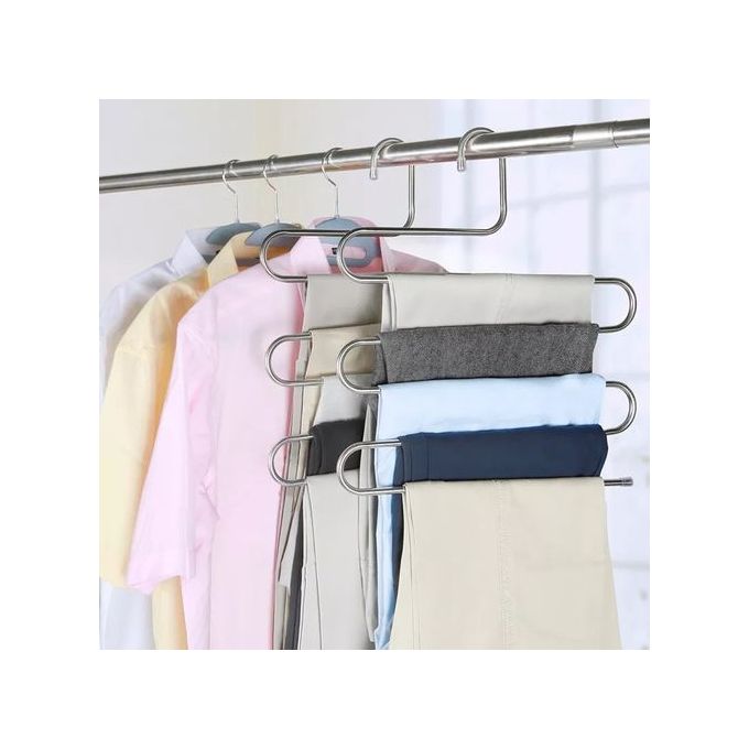 3PC Multipurpose 5 In 1 Towel/Pant/Trouser Hanger Organizer