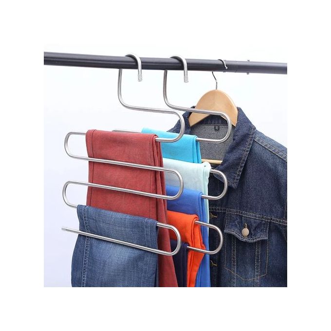 3PC Multipurpose 5 In 1 Towel/Pant/Trouser Hanger Organizer