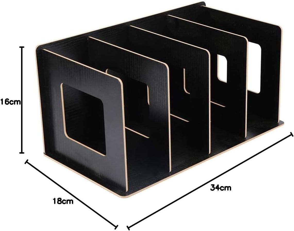 BLACK Book Shelf/ Neat Storage Rack for Books & Magazines