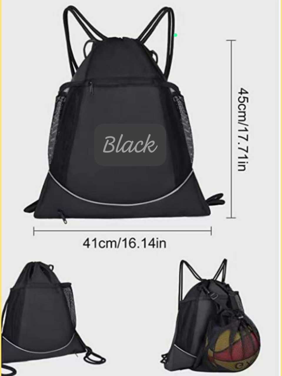 Portable drawstring Basketball Cover Mesh Bag Football Soccer Storage Backpack Outdoor Volleyball😊