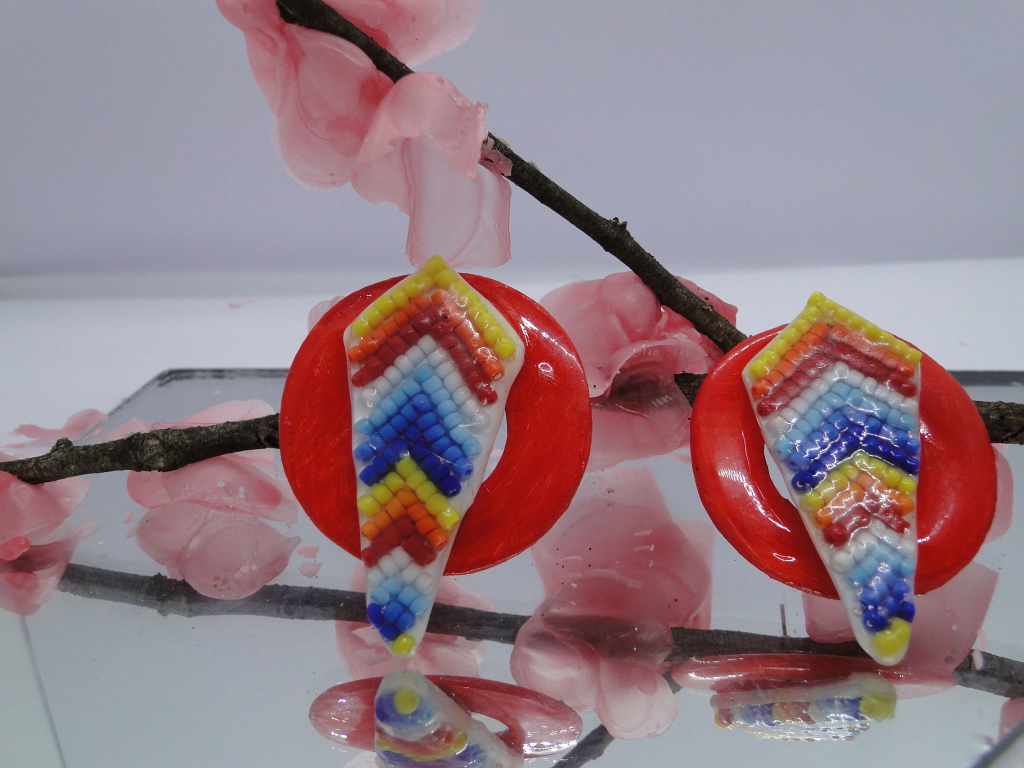 Handmade Clay and Maasai Beads Earrings