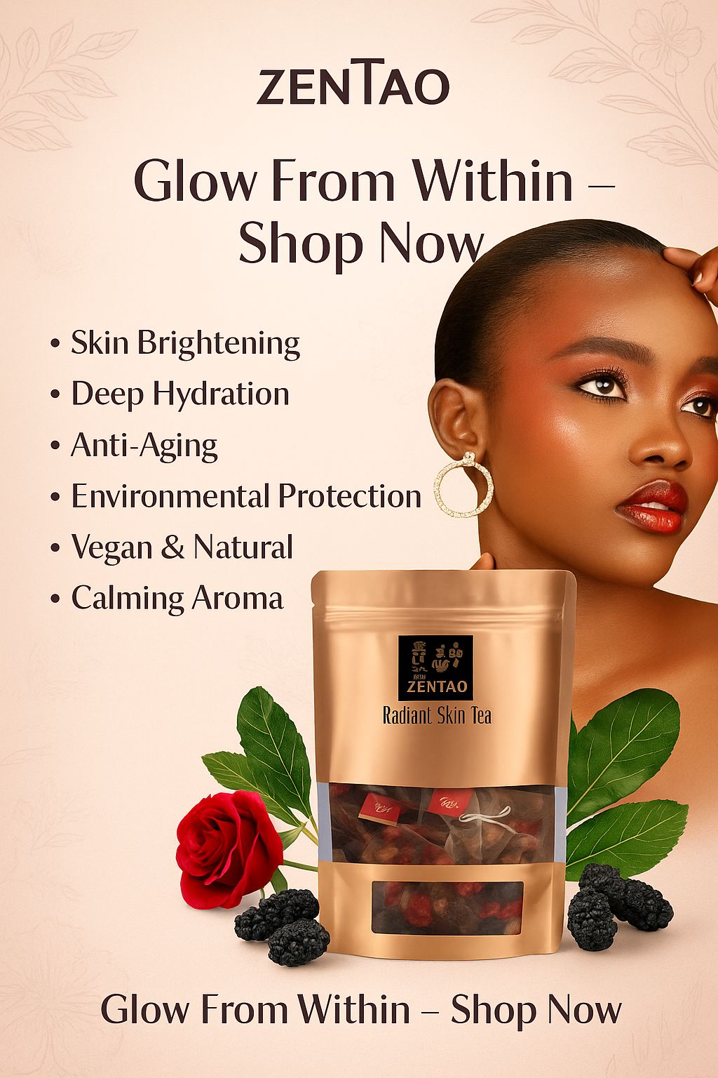 ZENTAO Skin Brightening Glow Tea – Inner Radiance & Anti-Ageing Support