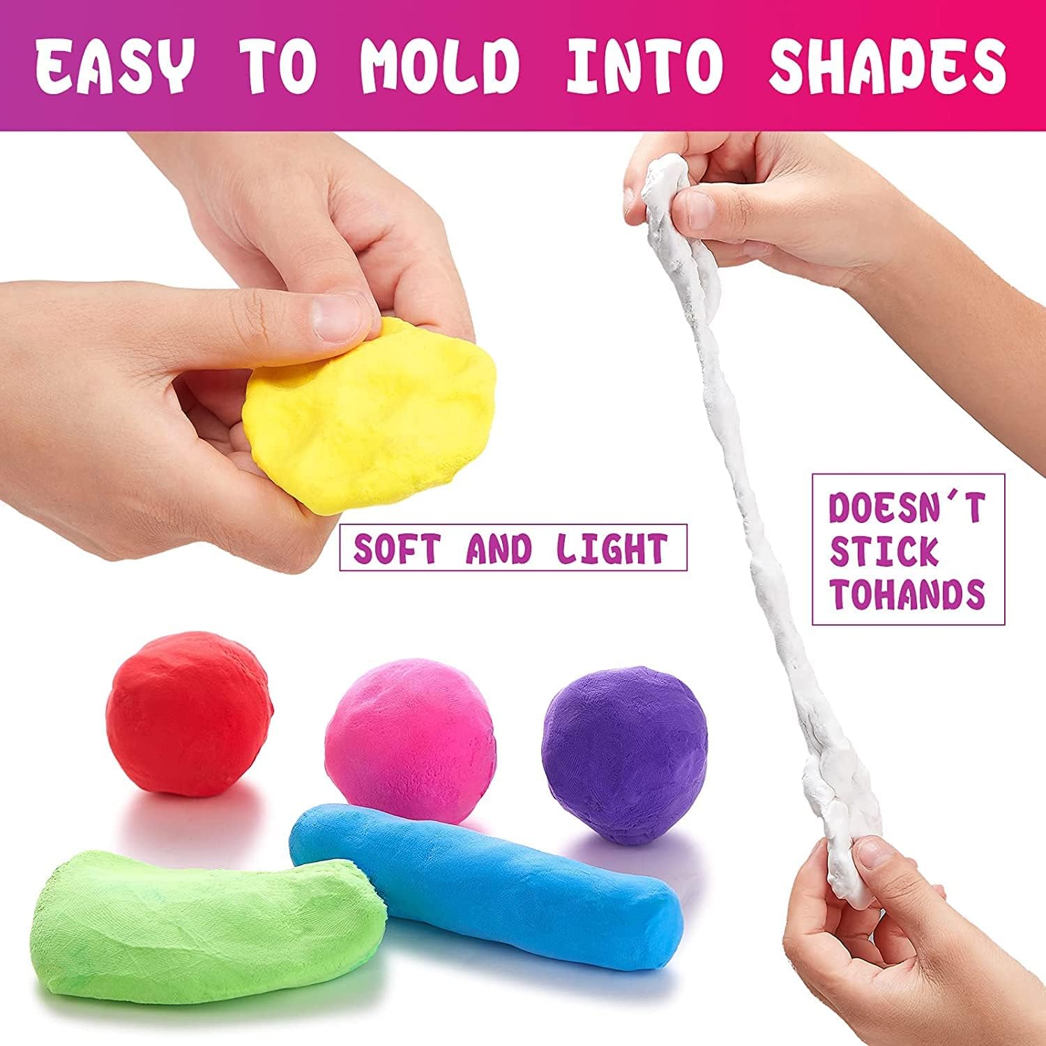 The Warehouse Color Air Dry Clay Set – Non-Toxic, Soft & Lightweight DIY Modeling Clay for Kids, Schools, Daycare,Crafters & jewelry makers