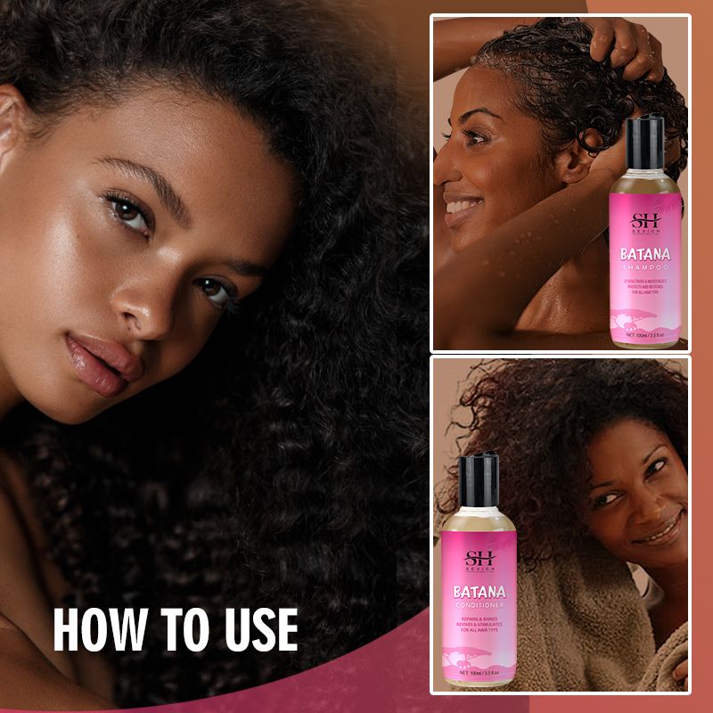 SEVICH 200ml Batana Oil Shampoo Set 100ml African Hair Growth Anti-Hair Loss Shampoo 100ml Batana Hair Repair Conditioner Anti Break Hair Regrowth Treatment Essence Beauty Health Hair Care Products