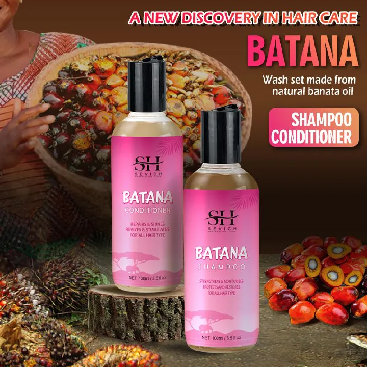 SEVICH 200ml Batana Oil Shampoo Set 100ml African Hair Growth Anti-Hair Loss Shampoo 100ml Batana Hair Repair Conditioner Anti Break Hair Regrowth Treatment Essence Beauty Health Hair Care Products