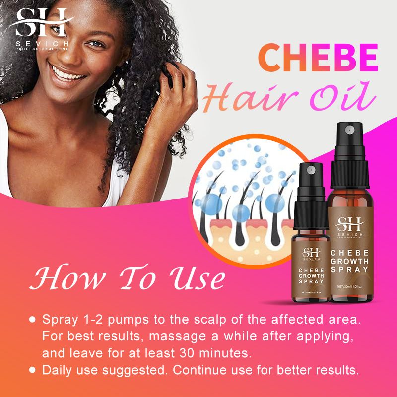 SEVICH Chebe Oil Hair Growth Spray 30ml African Traction Alopecia Chebe Powder Serum Edges Anti Hair Loss Treatment Anti-Breakage Essential Oil Serum Regrowth Thicken Oils Hair Care Beauty Health