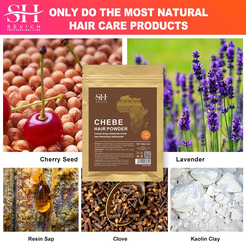 SEVICH Chebe Powder 100g African Traction Alopecia Chebe Powder Essence Edges Anti Hair Loss Treatment Anti-Breakage Essential Serum Regrowth Thicken Oils Hair Care Beauty Health Products