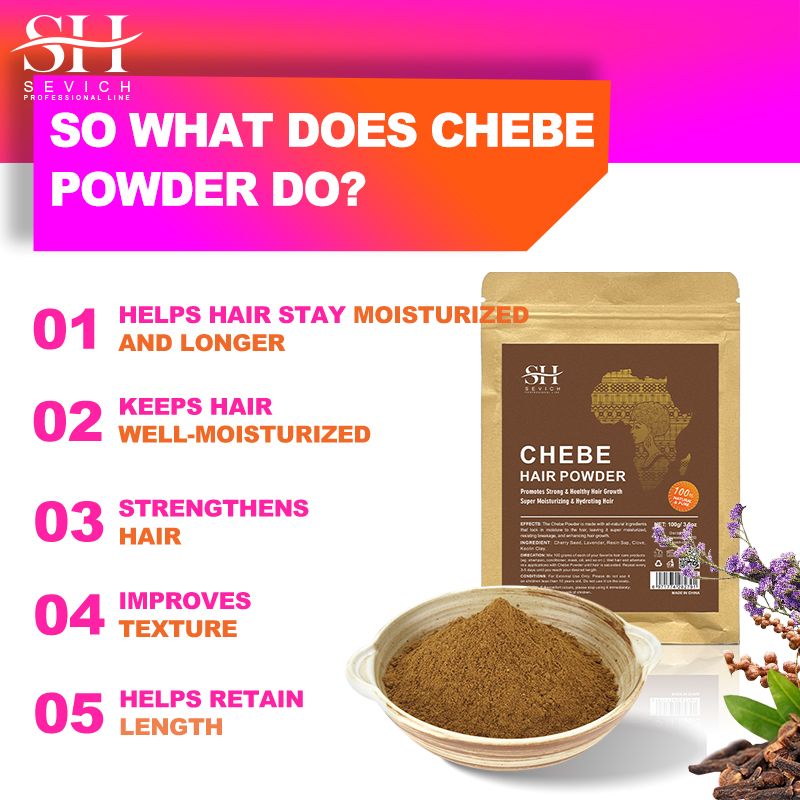 SEVICH Chebe Powder 100g African Traction Alopecia Chebe Powder Essence Edges Anti Hair Loss Treatment Anti-Breakage Essential Serum Regrowth Thicken Oils Hair Care Beauty Health Products