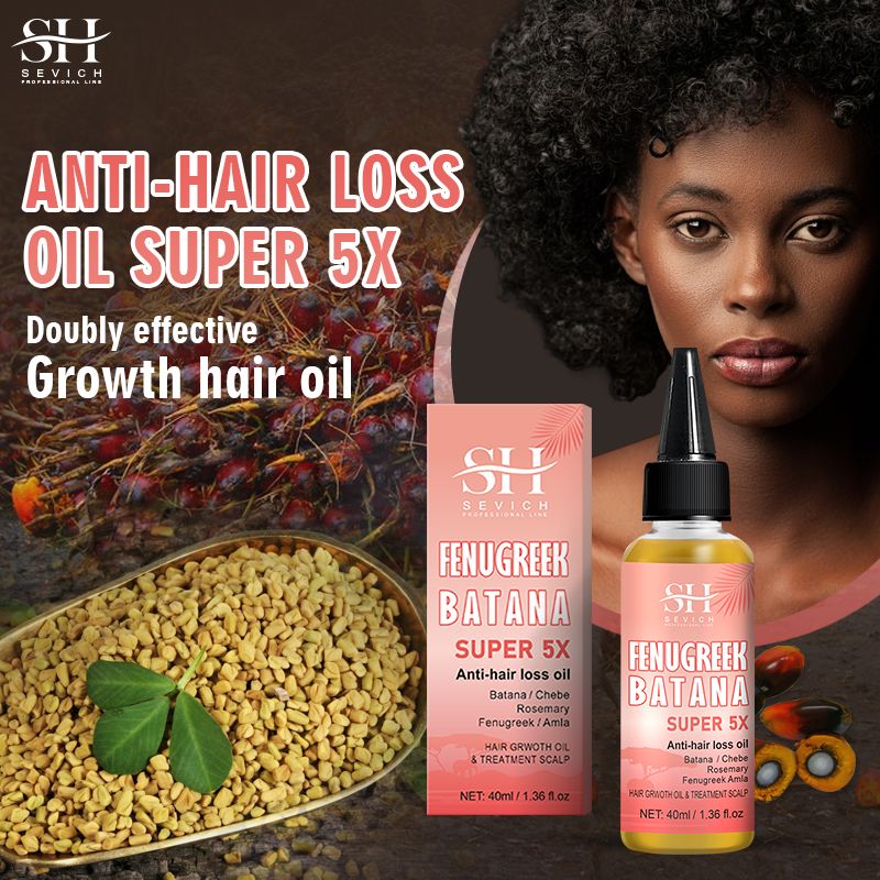 SEVICH Super 5x Batana Oil For Hair Growth Africa Traction Alopecia Treatment Chebe Powder Oil Rosemary Treatment Prevent Hair Loss Serum Essence Liquid Fenugreek Fast Regrowth Thicken Oil Hair Care