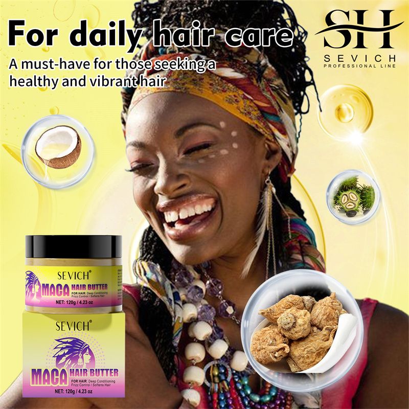 SEVICH Hair Growth Set 40ml Maca Power Hair Growth Oil 120g Maca Powder Butter Hair Mask Castor Oil Maca Root Hair Oil Keratin Anti Hair Loss Hair Care Anti Hair Break Strengthener Treatment Serum
