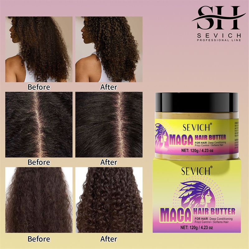SEVICH Hair Growth Set 40ml Maca Power Hair Growth Oil 120g Maca Powder Butter Hair Mask Castor Oil Maca Root Hair Oil Keratin Anti Hair Loss Hair Care Anti Hair Break Strengthener Treatment Serum