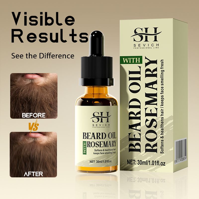 SEVICH Rosemary Beard Growth Roller Set 30ml Herbal Men Beard Growth Serum Hairy Face Grow Mustache Facial Chest Hair Natural Men Beard Oil Bald Hair Treatment Spray Beard Care Oil For Healthy Hair