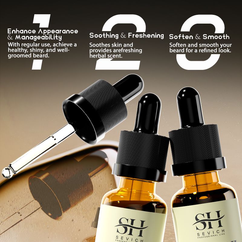 SEVICH Rosemary Beard Growth Roller Set 30ml Herbal Men Beard Growth Serum Hairy Face Grow Mustache Facial Chest Hair Natural Men Beard Oil Bald Hair Treatment Spray Beard Care Oil For Healthy Hair