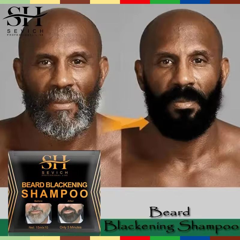 SEVICH Instant Black Beard Dye Shampoo 5 Minutes Men Beard Coloring Dye Natural Temporary Blackening Moustache Shampoo Plant-Based Instant Hair Dye Cream Hair Dyeing Shampoo Beard Care Product