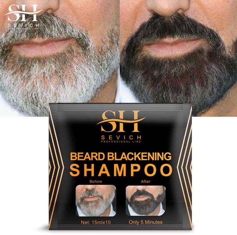 SEVICH Instant Black Beard Dye Shampoo 5 Minutes Men Beard Coloring Dye Natural Temporary Blackening Moustache Shampoo Plant-Based Instant Hair Dye Cream Hair Dyeing Shampoo Beard Care Product
