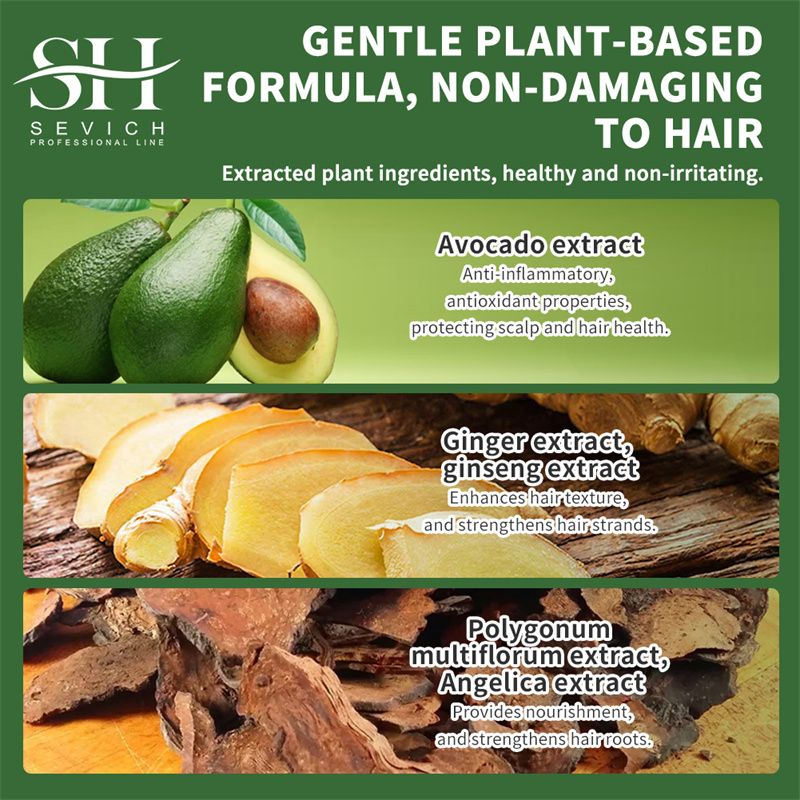 SEVICH Fast Hair Dye Black Shampoo with Comb 80ml Plant Essence Black Hair Color Dye Shampoo Non-irritating Repair Gray White Hair Care