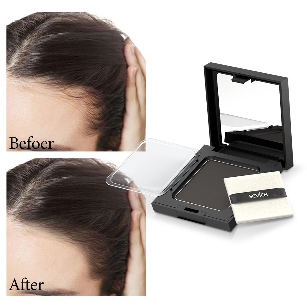 Sevich 4 Colors 12g Hair Shadow Powder Waterproof Hairline Edge Control Powder Root Cover Up Dark Brown Hair Concealer With Puff Eyebrow Powder Hair Growth Powder Hair Care Products