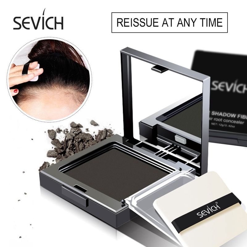 Sevich 4 Colors 12g Hair Shadow Powder Waterproof Hairline Edge Control Powder Root Cover Up Dark Brown Hair Concealer With Puff Eyebrow Powder Hair Growth Powder Hair Care Products