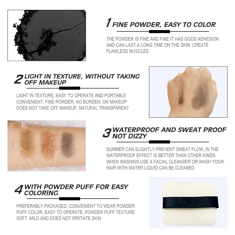 Sevich 4 Colors 12g Hair Shadow Powder Waterproof Hairline Edge Control Powder Root Cover Up Dark Brown Hair Concealer With Puff Eyebrow Powder Hair Growth Powder Hair Care Products