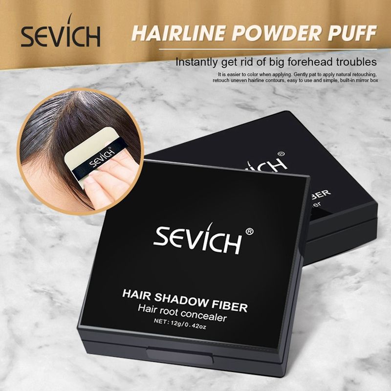 Sevich 4 Colors 12g Hair Shadow Powder Waterproof Hairline Edge Control Powder Root Cover Up Dark Brown Hair Concealer With Puff Eyebrow Powder Hair Growth Powder Hair Care Products