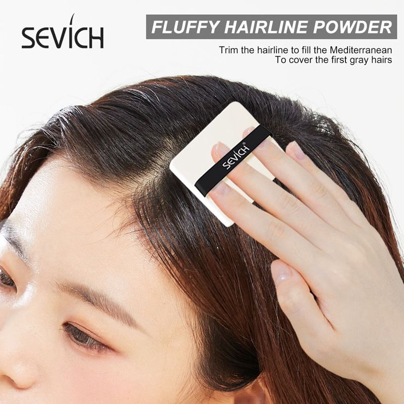 Sevich 4 Colors 12g Hair Shadow Powder Waterproof Hairline Edge Control Powder Root Cover Up Dark Brown Hair Concealer With Puff Eyebrow Powder Hair Growth Powder Hair Care Products