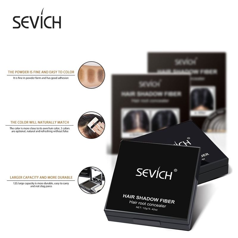 Sevich 4 Colors 12g Hair Shadow Powder Waterproof Hairline Edge Control Powder Root Cover Up Dark Brown Hair Concealer With Puff Eyebrow Powder Hair Growth Powder Hair Care Products