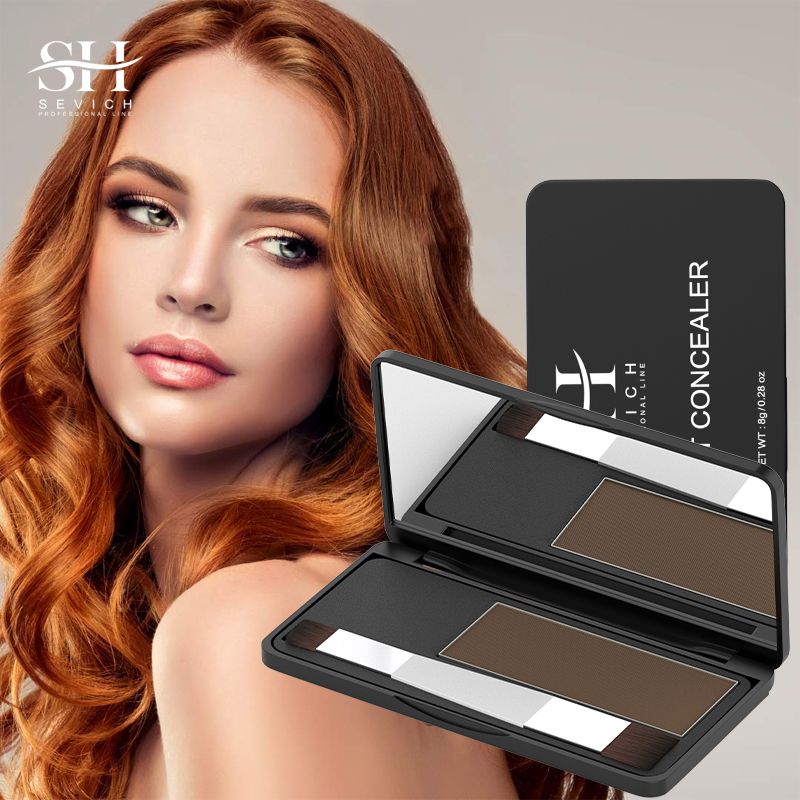 Sevich 4 Colors 8g Hair Shadow Powder Waterproof Hairline Edge Control Powder Root Cover Up Dark Brown Hair Concealer With Puff Eyebrow Powder Hair Growth Powder Hair Care Products