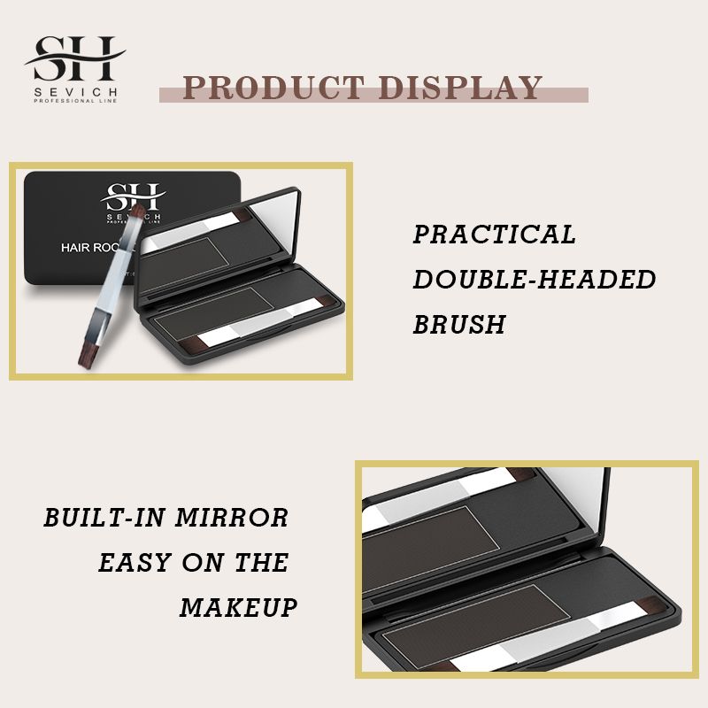 Sevich 4 Colors 8g Hair Shadow Powder Waterproof Hairline Edge Control Powder Root Cover Up Dark Brown Hair Concealer With Puff Eyebrow Powder Hair Growth Powder Hair Care Products