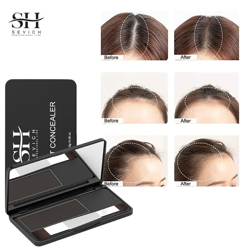 Sevich 4 Colors 8g Hair Shadow Powder Waterproof Hairline Edge Control Powder Root Cover Up Dark Brown Hair Concealer With Puff Eyebrow Powder Hair Growth Powder Hair Care Products