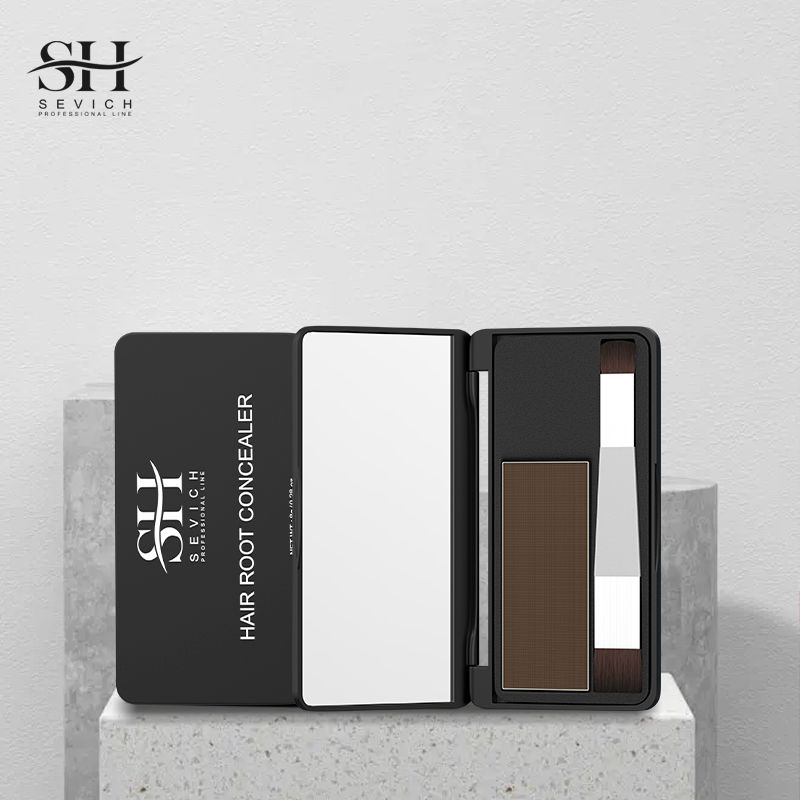 Sevich 4 Colors 8g Hair Shadow Powder Waterproof Hairline Edge Control Powder Root Cover Up Dark Brown Hair Concealer With Puff Eyebrow Powder Hair Growth Powder Hair Care Products