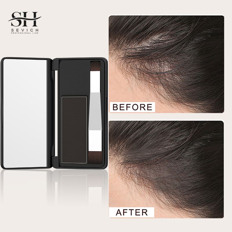 Sevich 4 Colors 8g Hair Shadow Powder Waterproof Hairline Edge Control Powder Root Cover Up Dark Brown Hair Concealer With Puff Eyebrow Powder Hair Growth Powder Hair Care Products