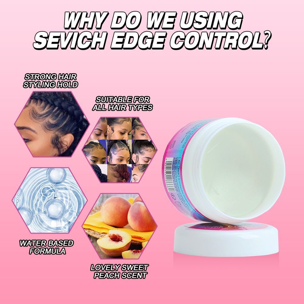SEVICH 30G Edge Control and Brush for 4C Curls Hair Styling Cream Tames Broken and Fix Bang Pomade Mini Small Hair Gel Edge Control Gel Kit for Women Long Lasting Hold Control Wax Natural Ingredients