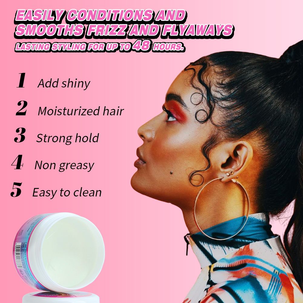 SEVICH 30G Edge Control and Brush for 4C Curls Hair Styling Cream Tames Broken and Fix Bang Pomade Mini Small Hair Gel Edge Control Gel Kit for Women Long Lasting Hold Control Wax Natural Ingredients