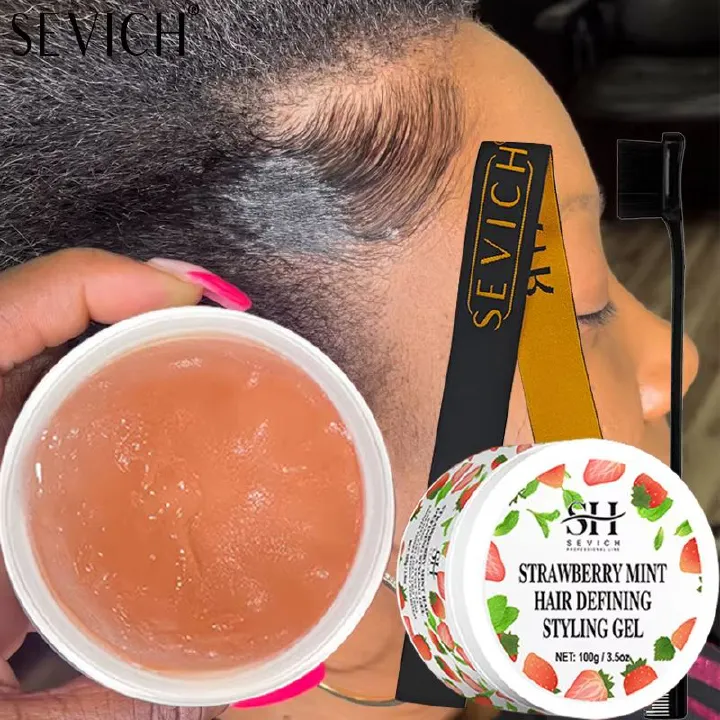 SEVICH 100G Edge Control for 4C Curls Hair Styling Cream Tames Broken and Fix Bang Pomade Mini Small Hair Gel Melt Band for Wig Edge Control Gel Kit for Women Long Lasting Hold Control Wax