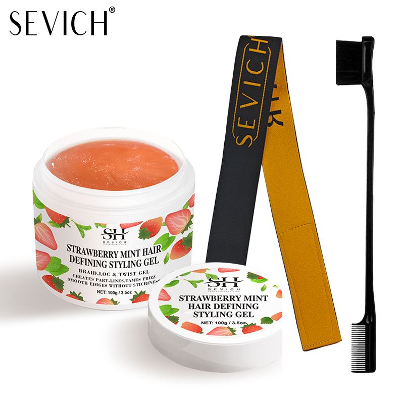 SEVICH 100G Edge Control for 4C Curls Hair Styling Cream Tames Broken and Fix Bang Pomade Mini Small Hair Gel Melt Band for Wig Edge Control Gel Kit for Women Long Lasting Hold Control Wax