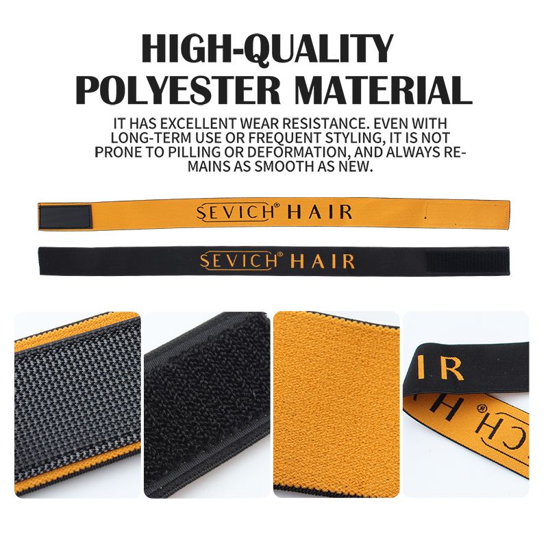 SEVICH 1pcs Elastic Band For Wig Edges Wrap Wig Band Lace Melting Band To Lay Edges Baby Hair Edge Adjustable Wig Melt Bands Elastic Fixing Band, Wig Edge, Velcro Adjustment, Anti Slip Headband