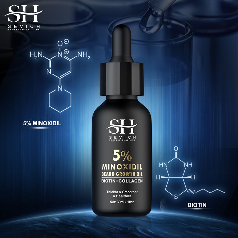 SEVICH 5% Minoxidil Beard Growth Oil 30ml Beard Oil Beard growth essential oil and Hair Growth Essential oil, bald hair treatment oil Men's Beard Growth Essence Nourishing Enhancer Beard Oil Spray