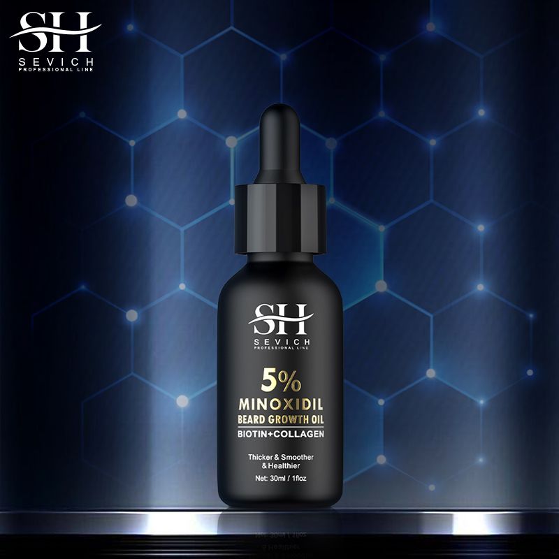 SEVICH 5% Minoxidil Beard Growth Oil 30ml Beard Oil Beard growth essential oil and Hair Growth Essential oil, bald hair treatment oil Men's Beard Growth Essence Nourishing Enhancer Beard Oil Spray