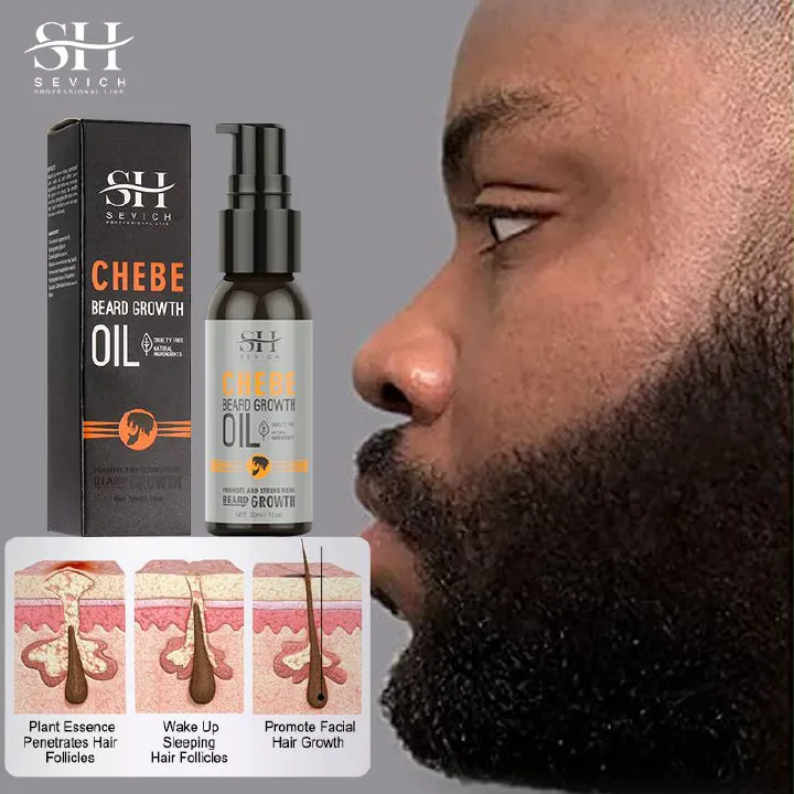 SEVICH Chebe Oil Men's Beard Growth Oil 30ml Beard Growth Essential Oil Bald Hair Treatment Oil Fast Hair Growth Oil Beard Growth Essence Nourishing Enhancer Beard Oil Spray Beard Care