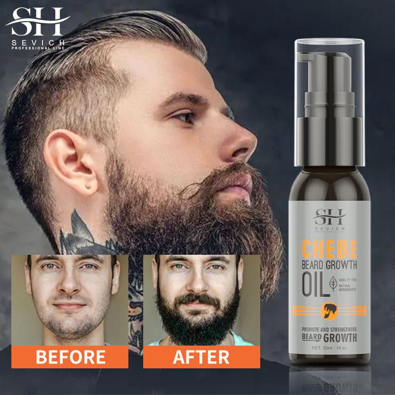 SEVICH Chebe Oil Men's Beard Growth Oil 30ml Beard Growth Essential Oil Bald Hair Treatment Oil Fast Hair Growth Oil Beard Growth Essence Nourishing Enhancer Beard Oil Spray Beard Care