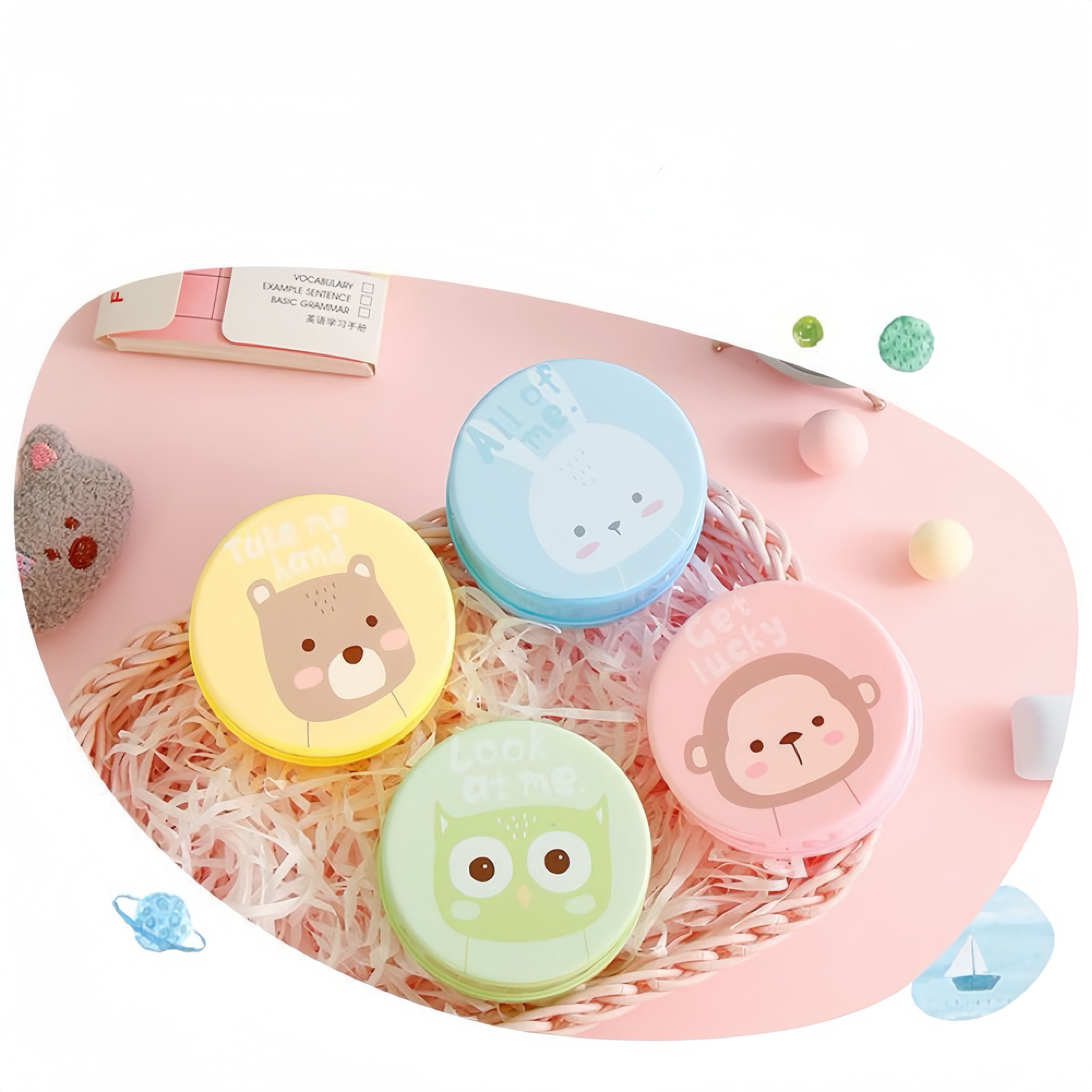Two Portable outdoor cup Collapsible water cup mouthwash cup telescopic cup cartoon travel children's brushing mouthwash cup
