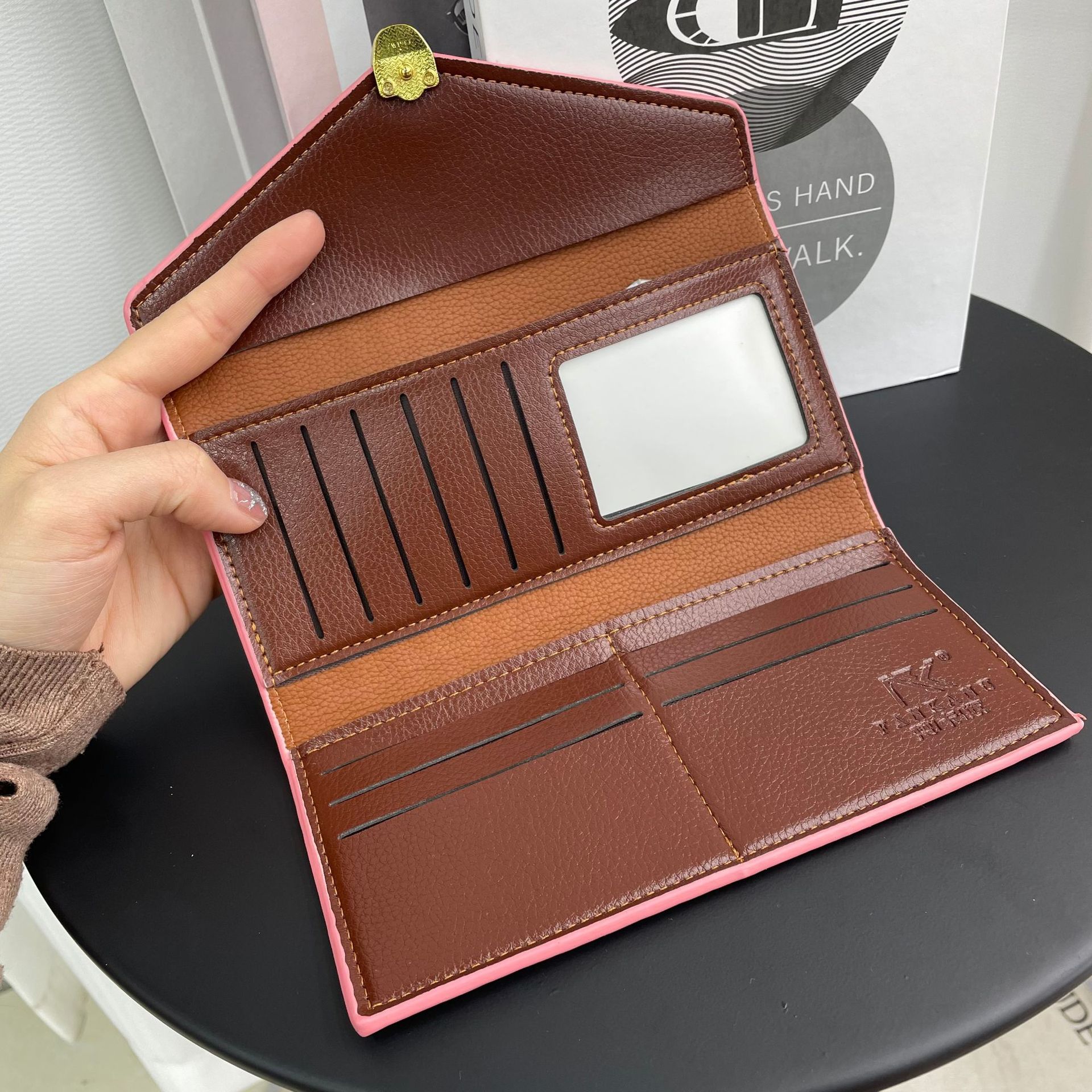 Famous Brand 3 Piece Gift Box With Patent Leather Crocodile Money Bag Card Bag and Long Wallet For Women Lady Girl