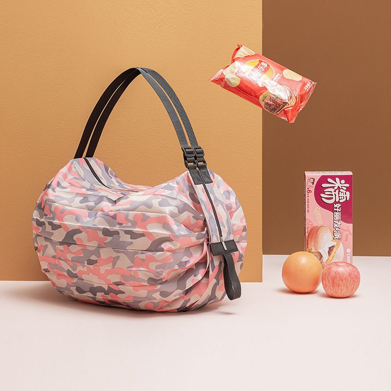 Foldable shopping bag travel single shoulder portable thickened large grocery bag supermarket environmental shopping bag